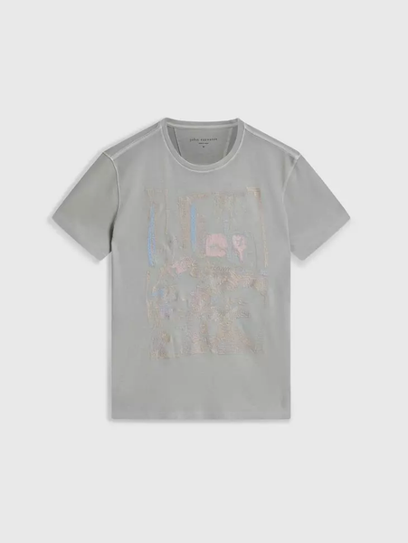 John Varvatos PHOTO EMBROIDERY Tee - Grey