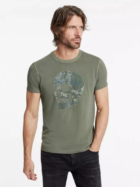 John Varvatos Applique Skull Tee - Flagstone Grey