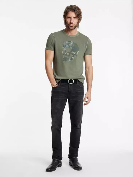 John Varvatos Applique Skull Tee - Flagstone Grey