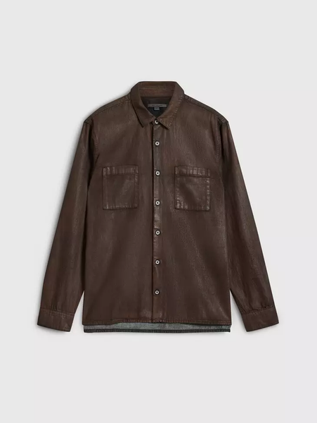 John Varvatos Cole Regular Fit L/S Shirt - Dark Brown