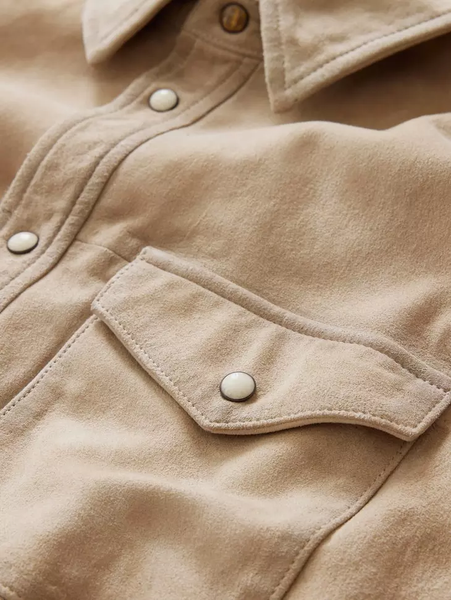 John Varvatos LIONELL Leather Shirt Jacket - Camel