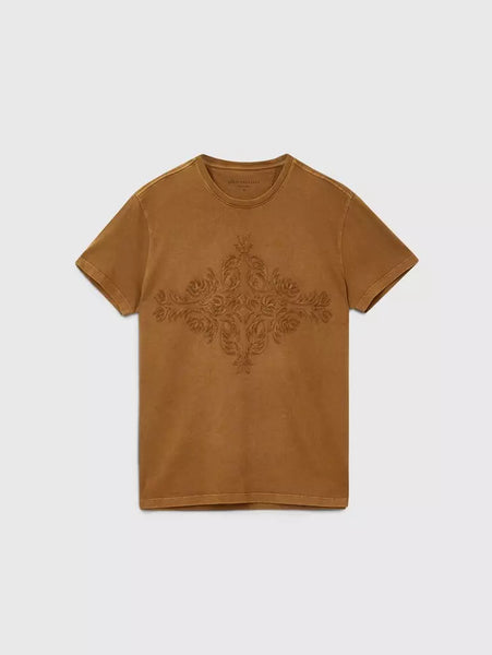 John Varvatos CENTER MOTIF Tee - Flax Heather