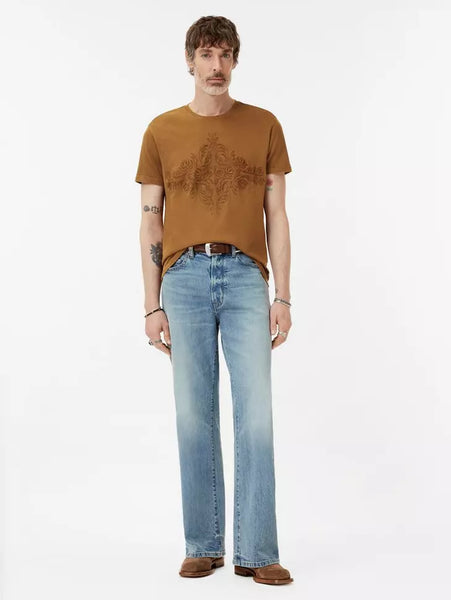 John Varvatos CENTER MOTIF Tee - Flax Heather