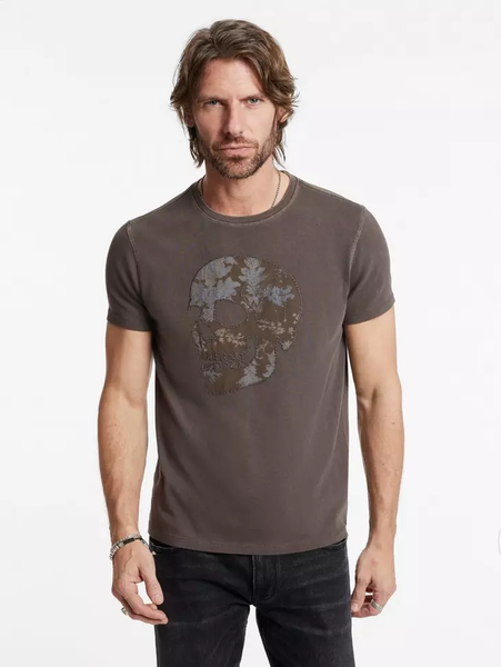 John Varvatos Applique Skull Tee - Kalamata Olive