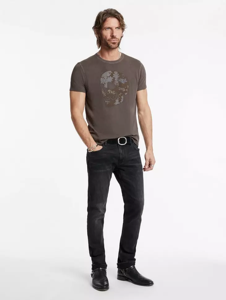 John Varvatos Applique Skull Tee - Kalamata Olive