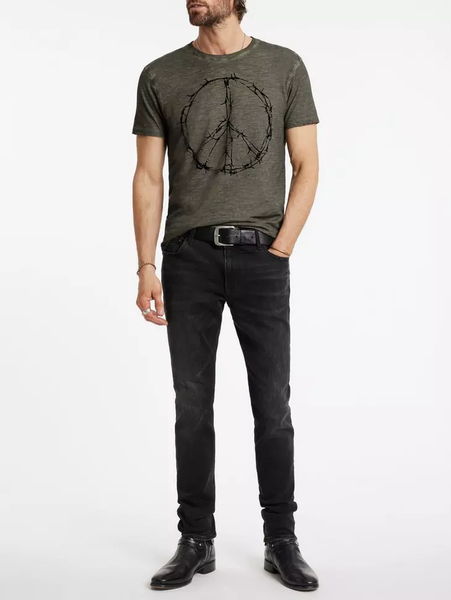 John Varvatos Barbwire PeaceTee - Dark Moss