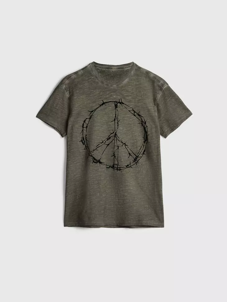 John Varvatos Barbwire PeaceTee - Dark Moss