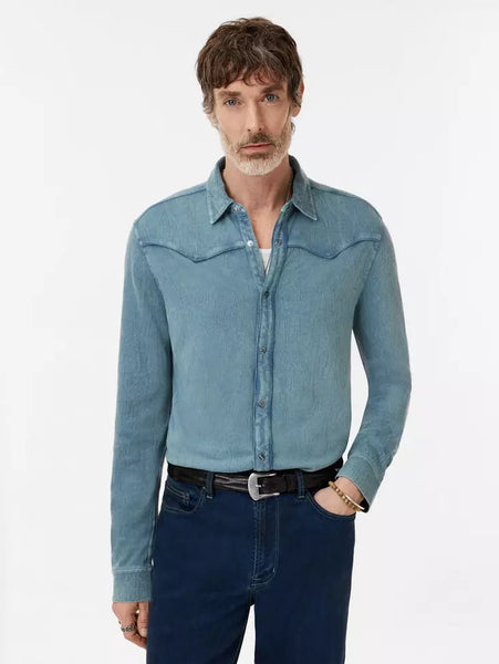 John Varvatos MINER Western Shirt - Denim Heather