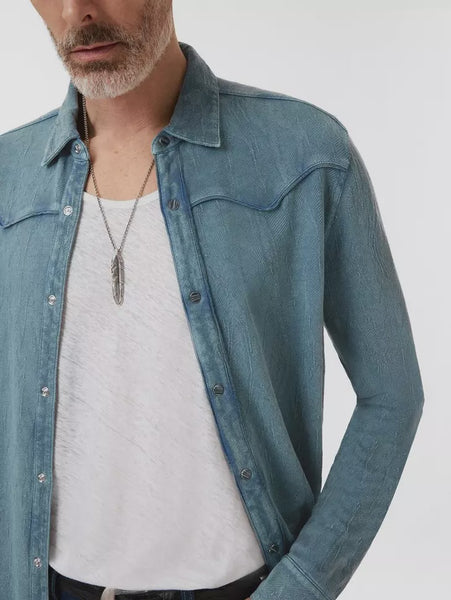 John Varvatos MINER Western Shirt - Denim Heather