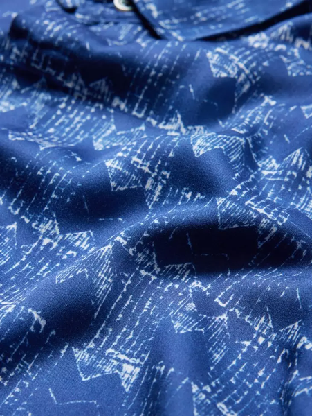 John Varvatos Loren SS Print Shirt - Capri Blue