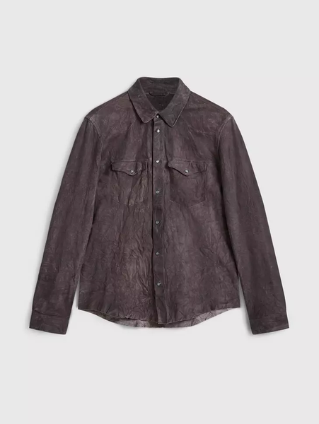 John Varvatos MASON Leather Shirt Jacket - Ebony