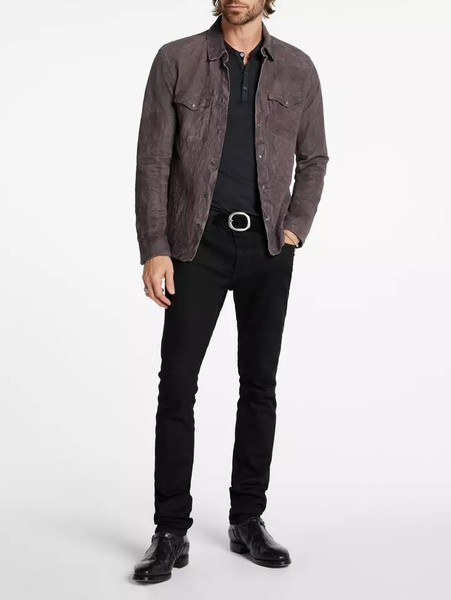John Varvatos MASON Leather Shirt Jacket - Ebony