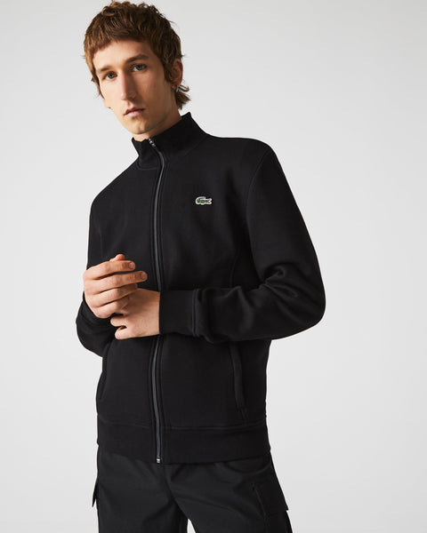 Lacoste SPORT Cotton Blend Fleece Zip Sweatshirt - Black