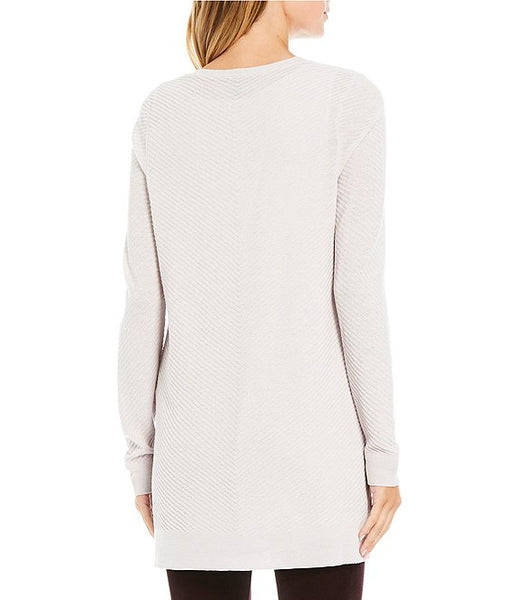 Eileen Fisher Ballet Neck Tunic in Washable Wool Fine Crepe - Ceramic