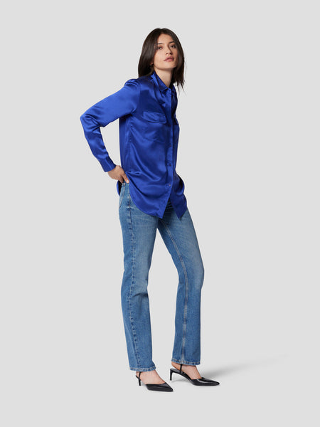 Equipment Signature silk 2 pocket blouse Spectrum Blue