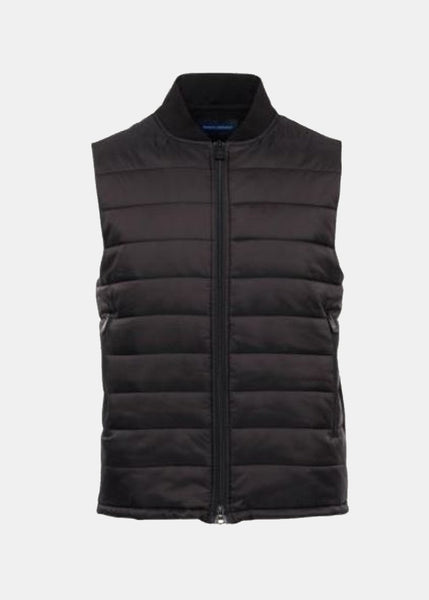 Patrick Assaraf Active Full Zip Vest -  Black
