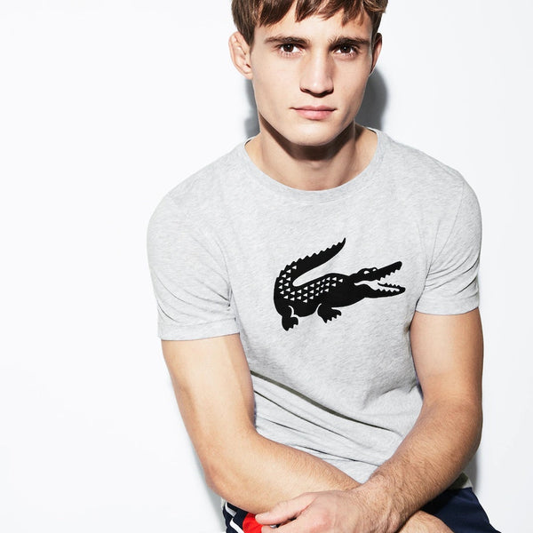 Lacoste Sport 3D Print Croc Jersey T-Shirt - Grey/Navy
