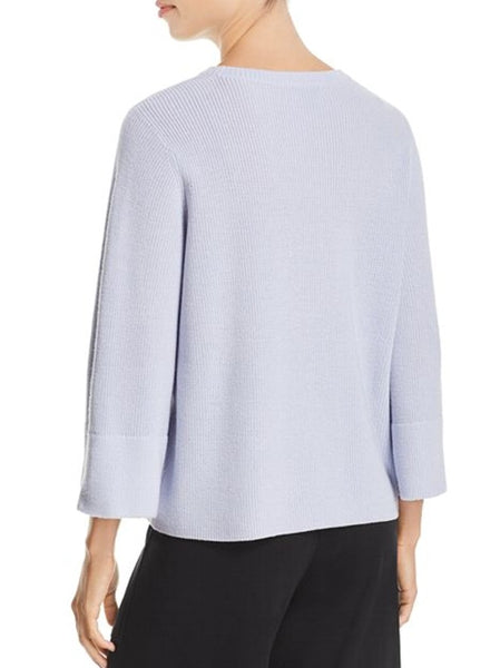 Eileen Fisher Crew Neck 3/4 Sleeve Box Top - India Sky