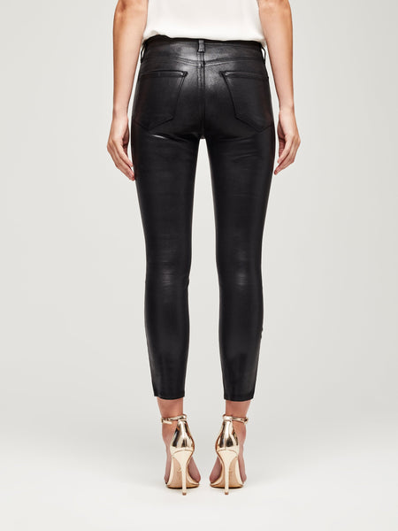 L'AGENCE Margot Hi Rise Ankle Skinny in Black Coated