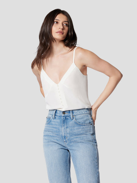 EQUIPMENT Mirabelle Cami in Nature White