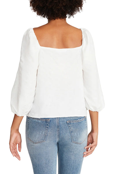 Steve Madden Stevie Textured Top in Optic White