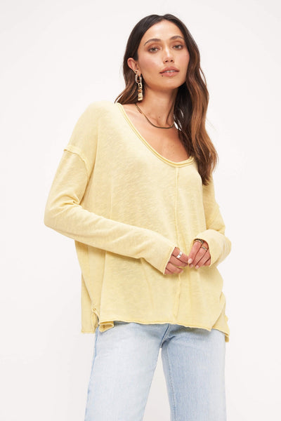 Project Social T Get Up & Go Long Sleeve in Suede Chartreus