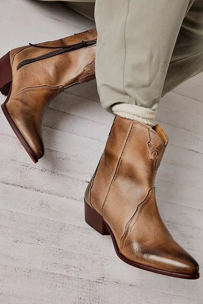 Free People New Frontier Western Boot in Distressed Tan