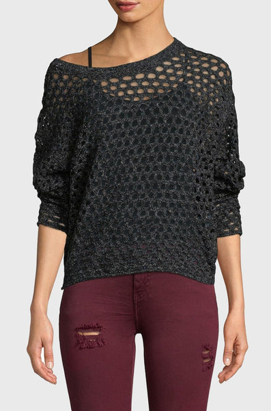IRO Monterro Knit Mesh Sweater - Black