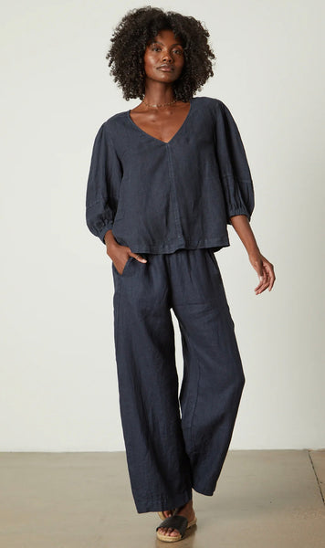 Velvet Chelsea Woven Linen 3/4 Sleeve in Shadow