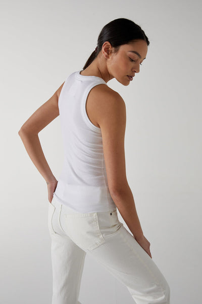 Velvet Cruz05 Modal Rib tank top in White