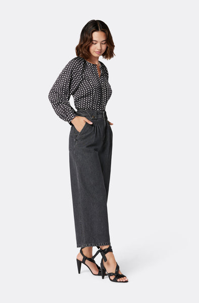 Joie Hadley Print Blouse in Caviar Creme Brulee