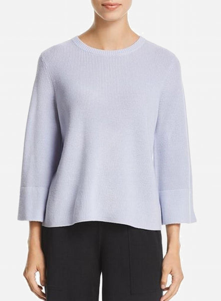 Eileen Fisher Crew Neck 3/4 Sleeve Box Top - India Sky