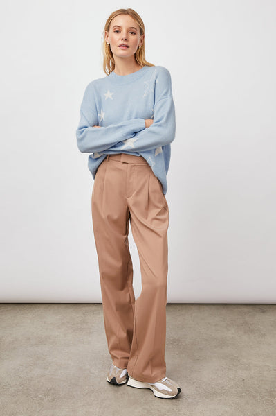 Rails Perci Cotton Cashmere Sweater in Powder Blue White Stars