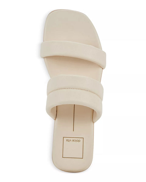 Dolce Vita Adore Italian-Made Low Slide in ivory leather
