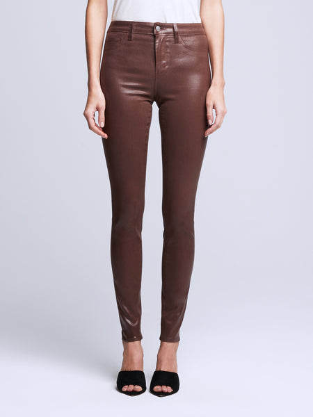 L'AGENCE Marguerite Hi Rise Skinny in Dark Mocha Coated