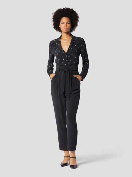 Equipment Keira Long Sleeve Shirt in True Black Multi