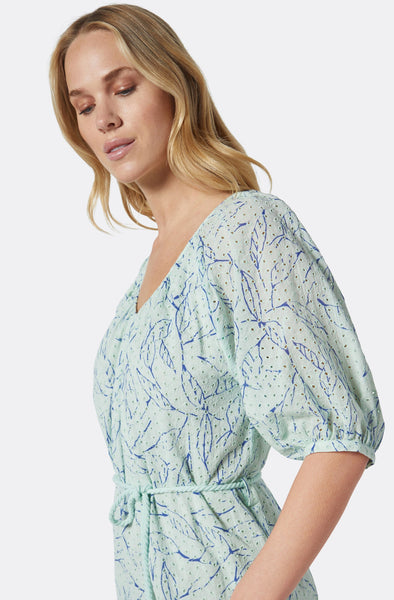Joie Tillman short sleeve print dress in bay/clematis blue