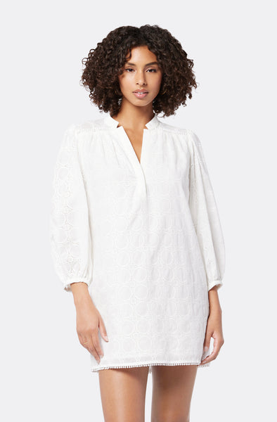 Joie Olive Short Sleeve tonal pattern dress in porcelain