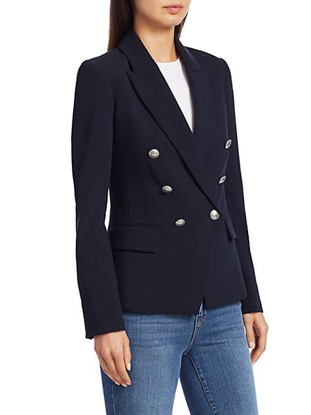 L'AGENCE Kenzie Double Breasted Blazer in Midnight