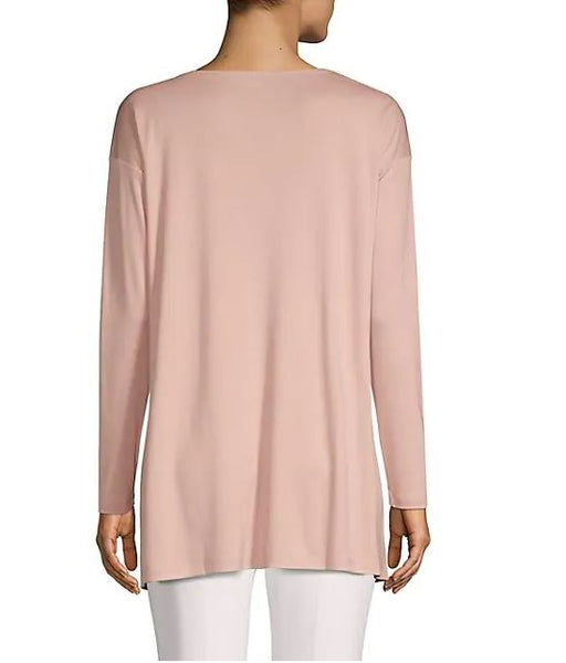 Eileen Fisher Tencel Interlock Ballet Neck Boxtop - Sugarplum