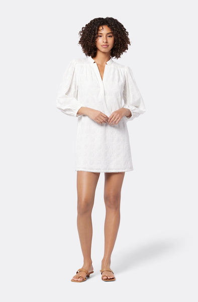 Joie Olive Short Sleeve tonal pattern dress in porcelain