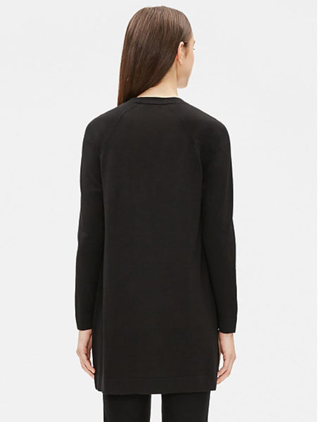 Eileen Fisher Tencel Stretch Long Cardigan - Black