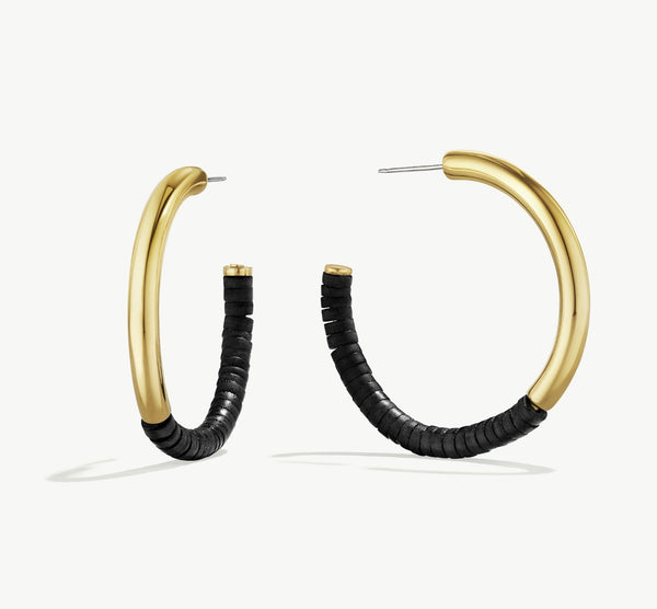 SOKO Karamu Horn Hoop Earring in Gold/Black