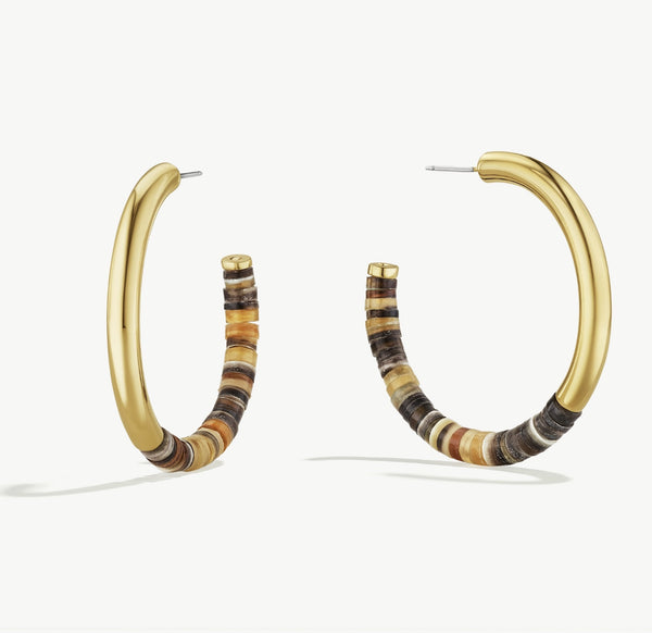 SOKO Karamu Horn Hoop in Gold/Natural