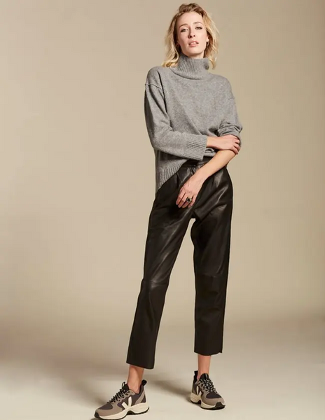 Rails Sasha Mock Neck Cashmere Blend Sweater in Heather Grey