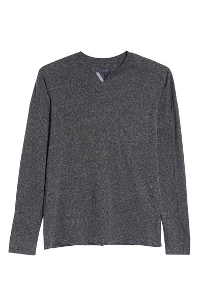 Good Man Brand LS Victory V-Notch Tee Charcoal Heather