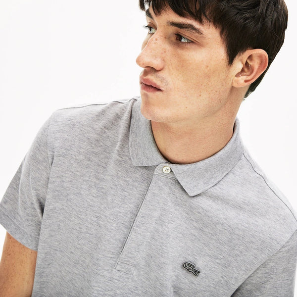 Lacoste Regular Fit Stretch Cotton Paris Polo -  Silver