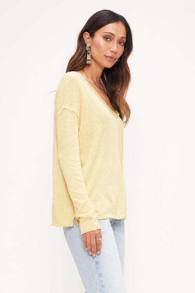 Project Social T Get Up & Go Long Sleeve in Suede Chartreus