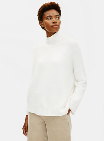 Eileen Fisher Turtleneck Box-Top in soft white
