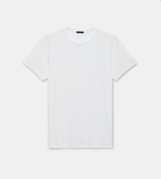 Patrick Assaraf Pima Cotton Stretch S/S Crew - White